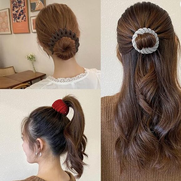 3 Nest Hair Clip : Black+ Wine Red +Gray Elegant Hair Claw Clip